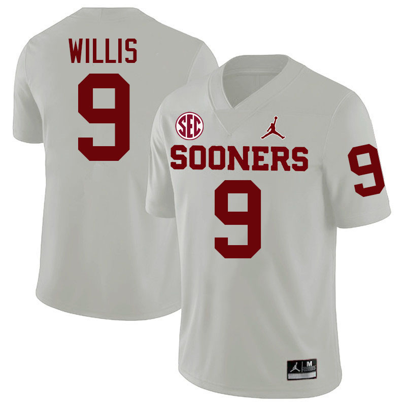Oklahoma Sooners #9 Brayden Willis College Football Jerseys,Uniforms-White